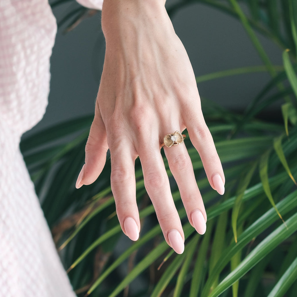 Mid - Century Scallop Shell Ring - Lost Owl Jewelry