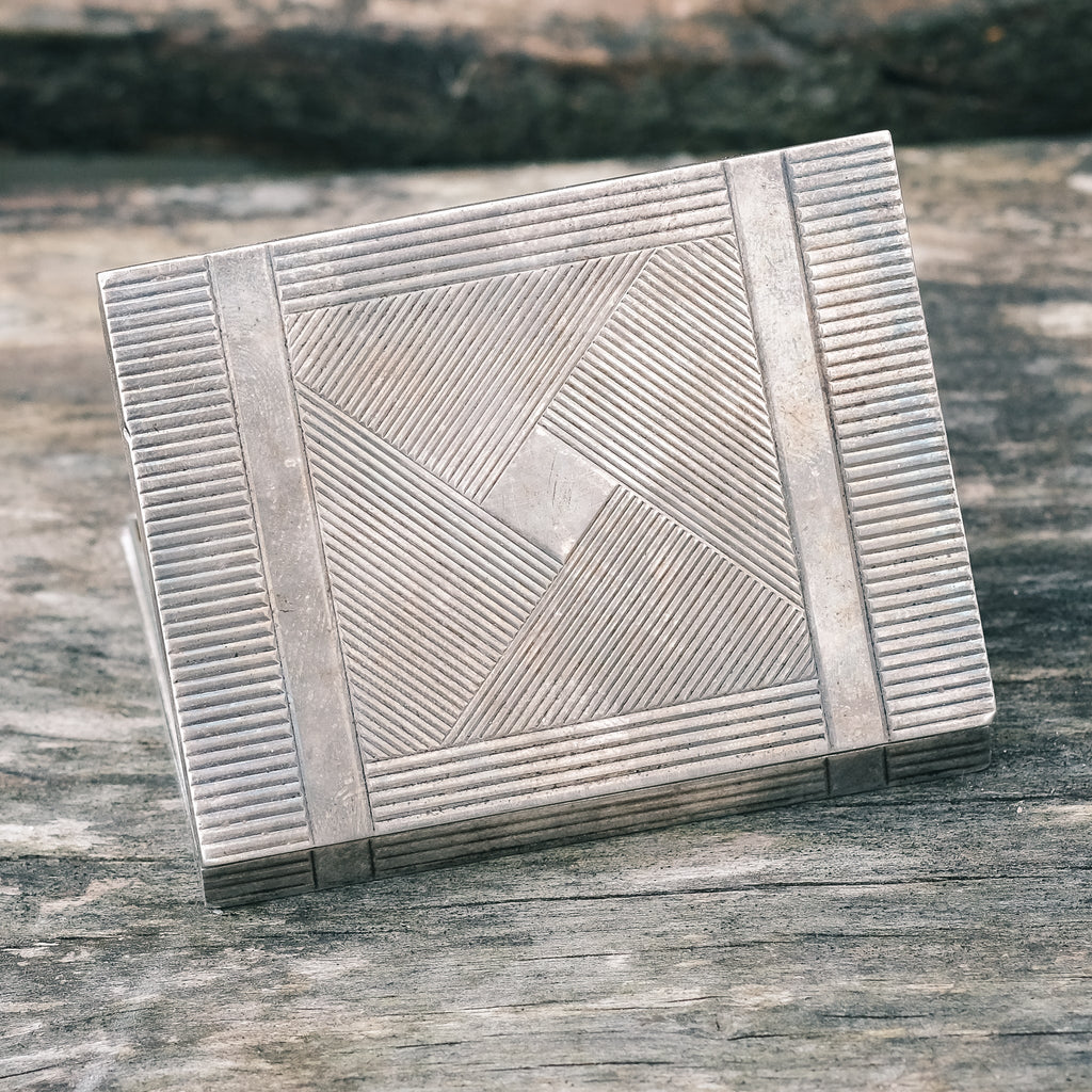 Mid-Century Silver Compact - Lost Owl Jewelry