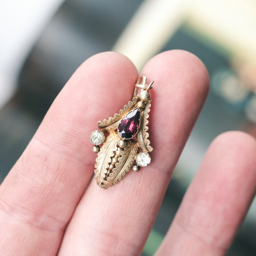 Mid-Victorian Garnet Pendant - Lost Owl Jewelry