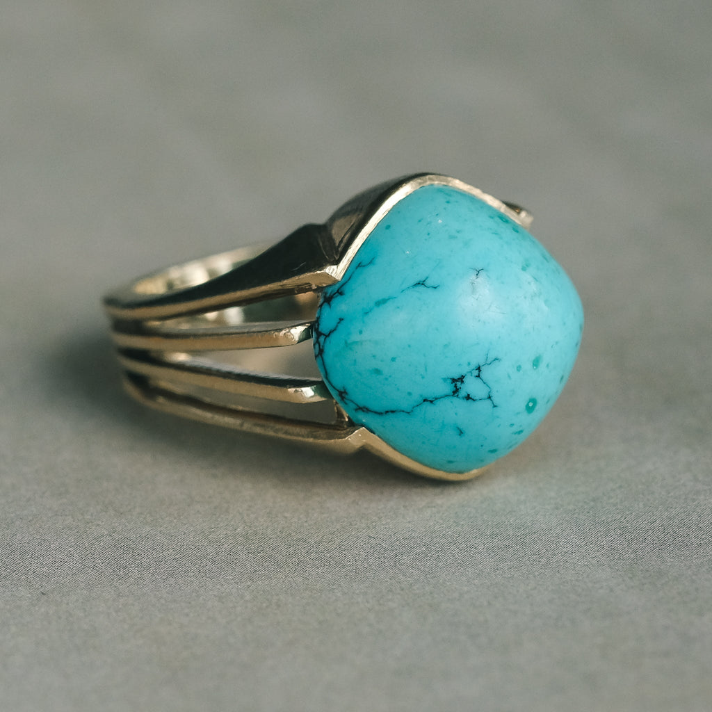 Modernist Turquoise Ring - Lost Owl Jewelry