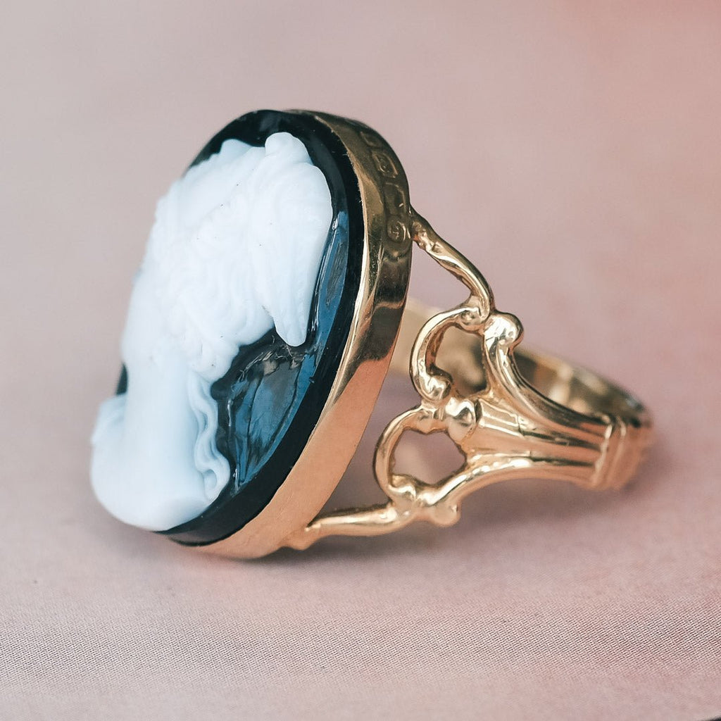 Neoclassical Athena Gorgolophas Cameo Ring - Lost Owl Jewelry
