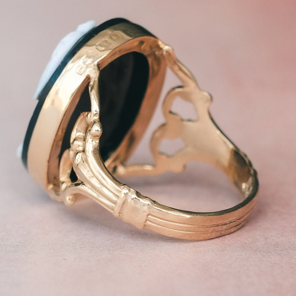 Neoclassical Athena Gorgolophas Cameo Ring - Lost Owl Jewelry