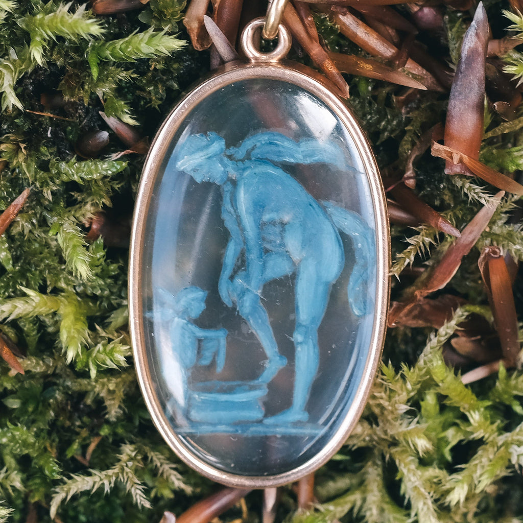Neoclassical "Bathing Venus" Intaglio Pendant - Lost Owl Jewelry