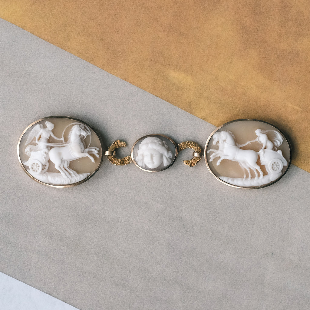 Neoclassical Cameo Cloak Clasp - Lost Owl Jewelry