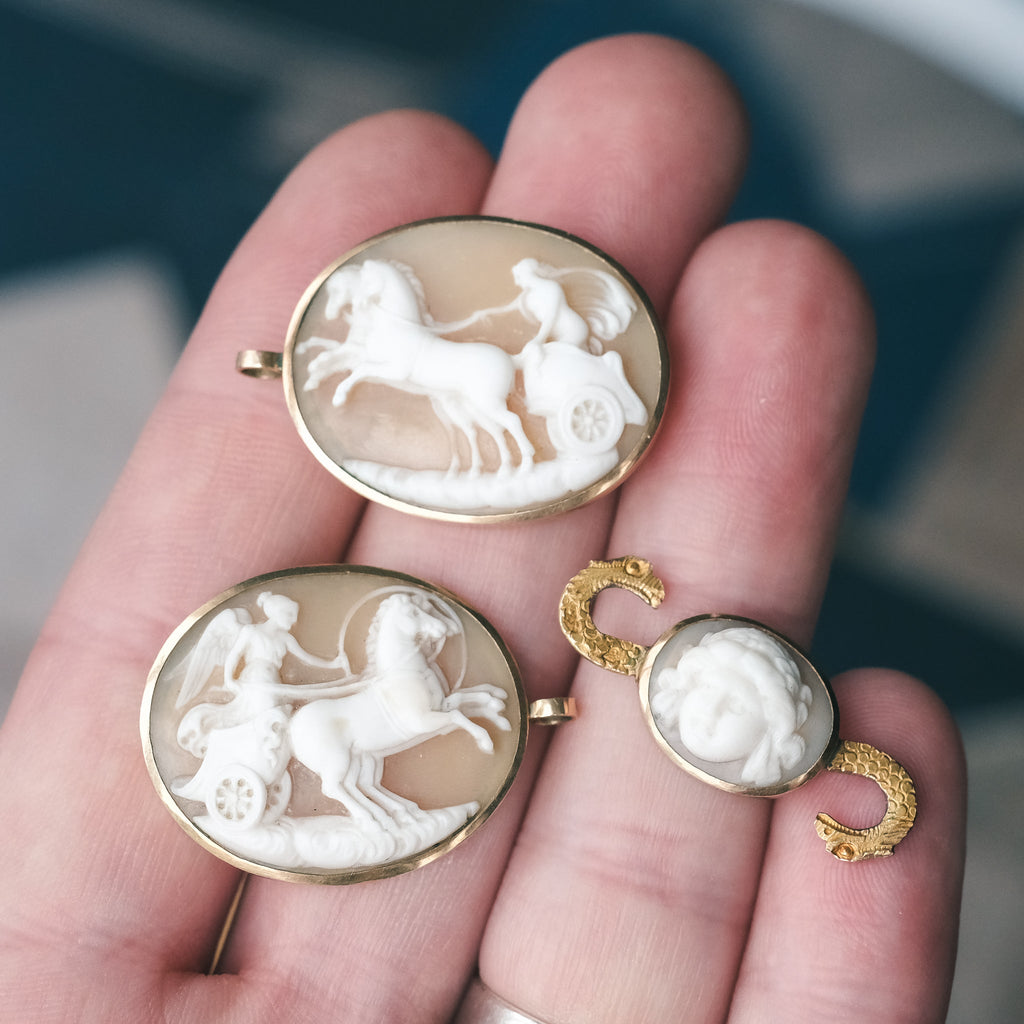 Neoclassical Cameo Cloak Clasp - Lost Owl Jewelry
