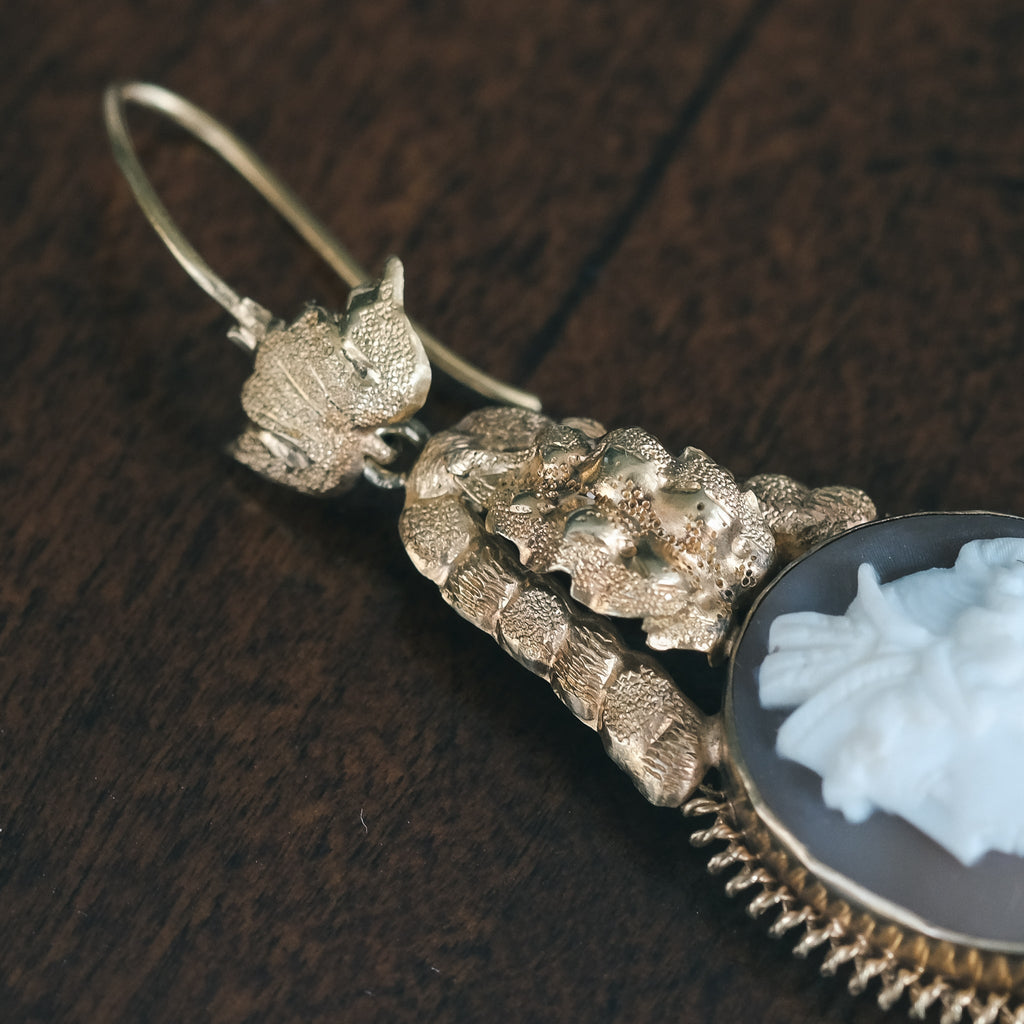 Neoclassical Hera Cameo Earrings - Lost Owl Jewelry