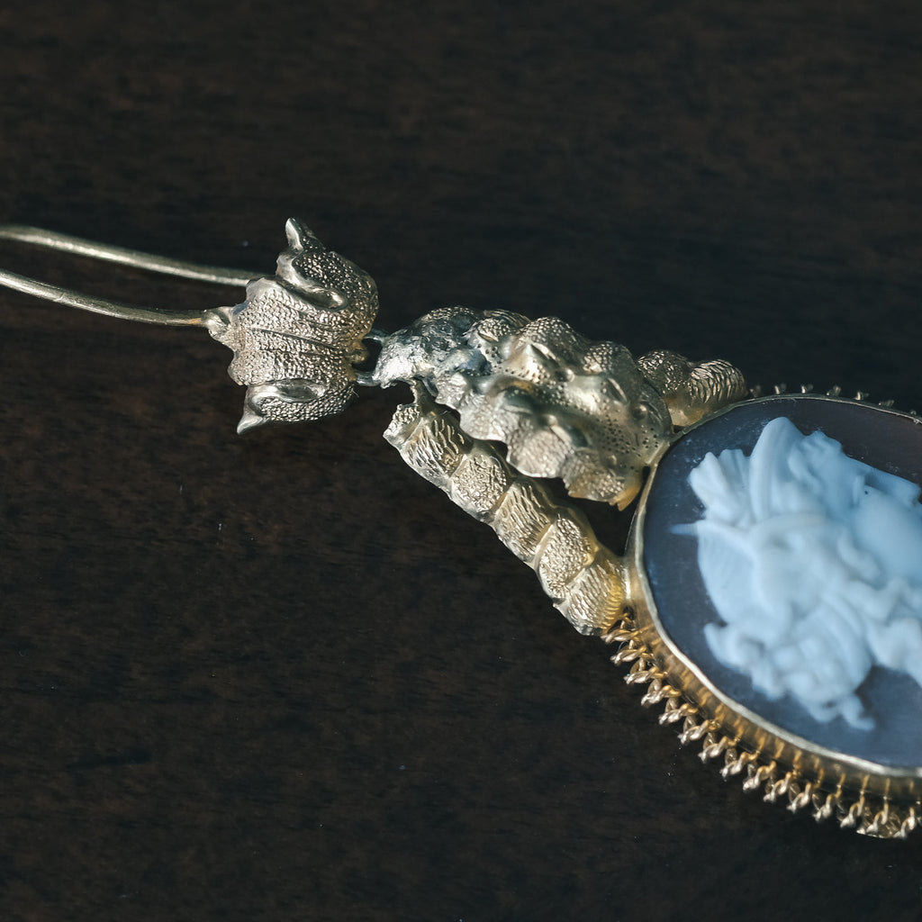 Neoclassical Hera Cameo Earrings - Lost Owl Jewelry