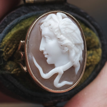Neoclassical Medusa Cameo Ring - Lost Owl Jewelry