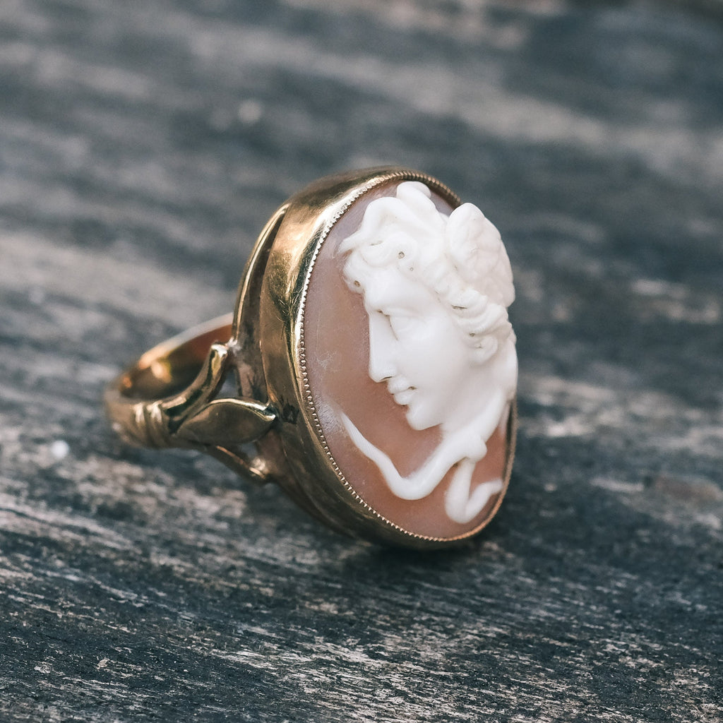 Neoclassical Medusa Cameo Ring - Lost Owl Jewelry