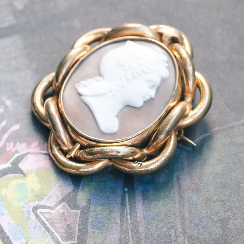 Neoclassical Perseus Cameo Brooch - Lost Owl Jewelry