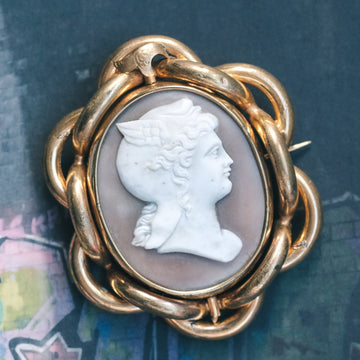 Neoclassical Perseus Cameo Brooch - Lost Owl Jewelry