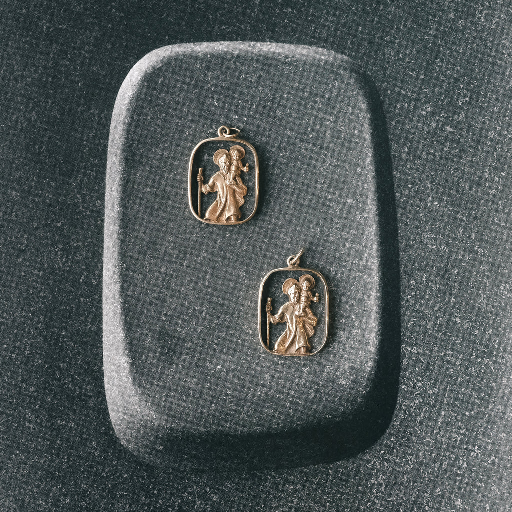 Pair of St Christopher Pendants - Lost Owl Jewelry