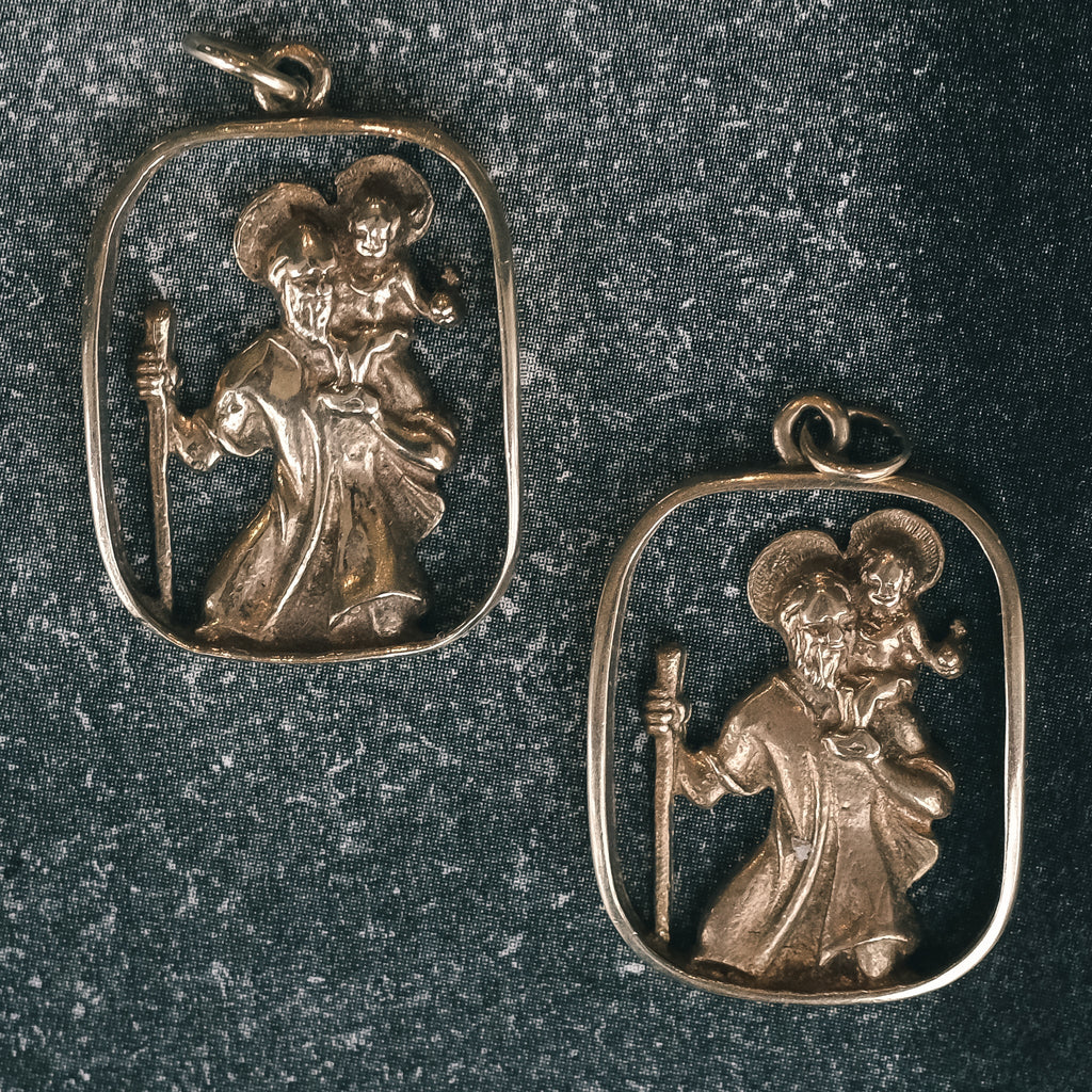 Pair of St Christopher Pendants - Lost Owl Jewelry