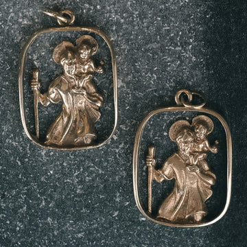 Pair of St Christopher Pendants - Lost Owl Jewelry