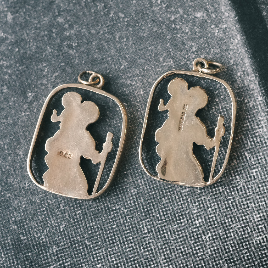 Pair of St Christopher Pendants - Lost Owl Jewelry