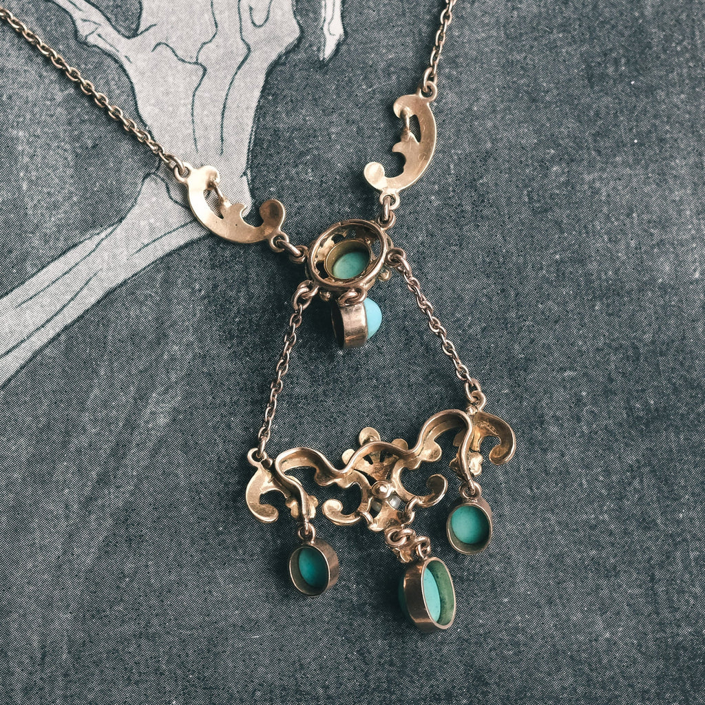 Renaissance Revival Enamel Necklace - Lost Owl Jewelry