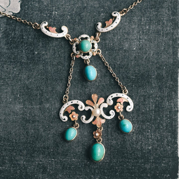 Renaissance Revival Enamel Necklace - Lost Owl Jewelry