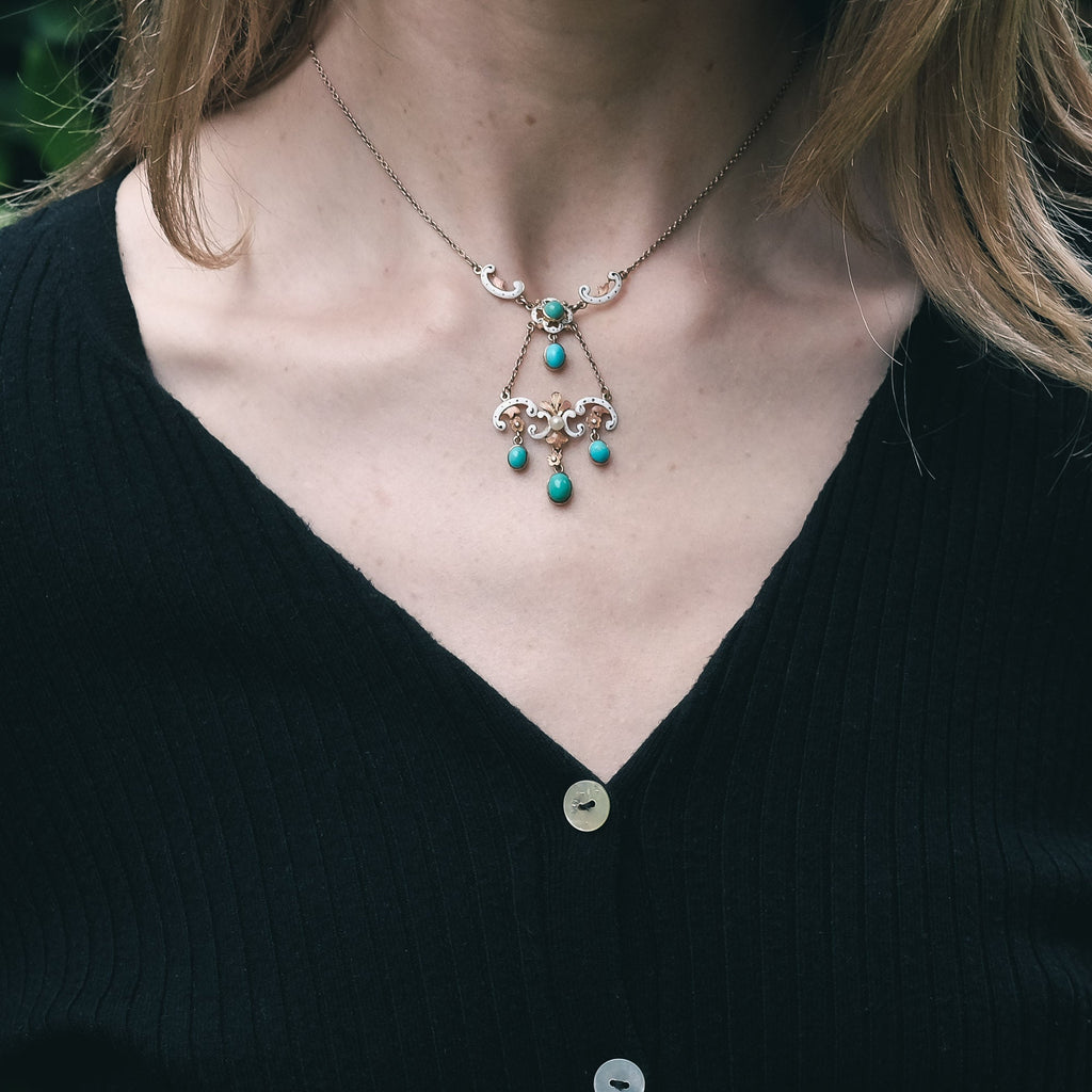 Renaissance Revival Enamel Necklace - Lost Owl Jewelry