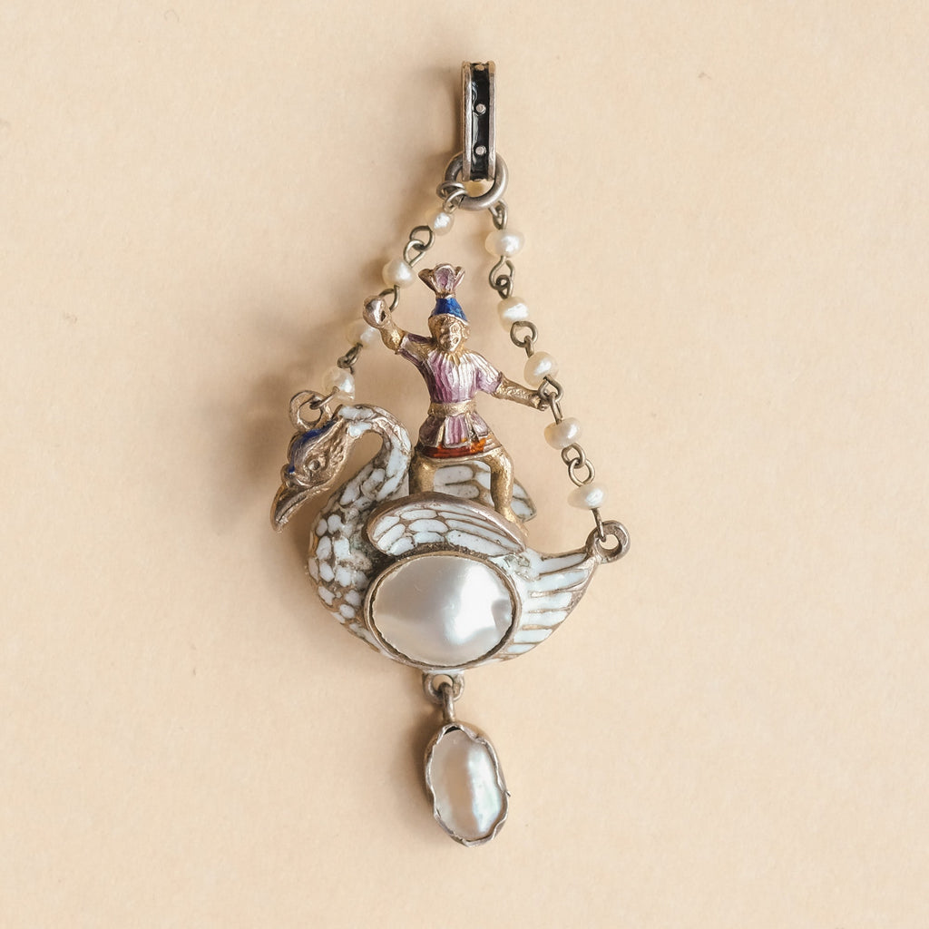 Renaissance Revival Swan Rider Pendant – Lost Owl Jewelry