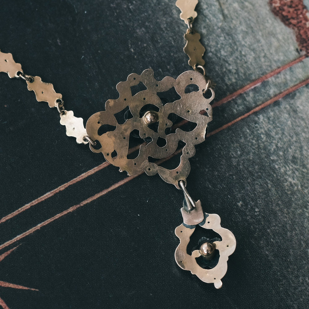 Revivalist Harlequin Enamel Necklace - Lost Owl Jewelry