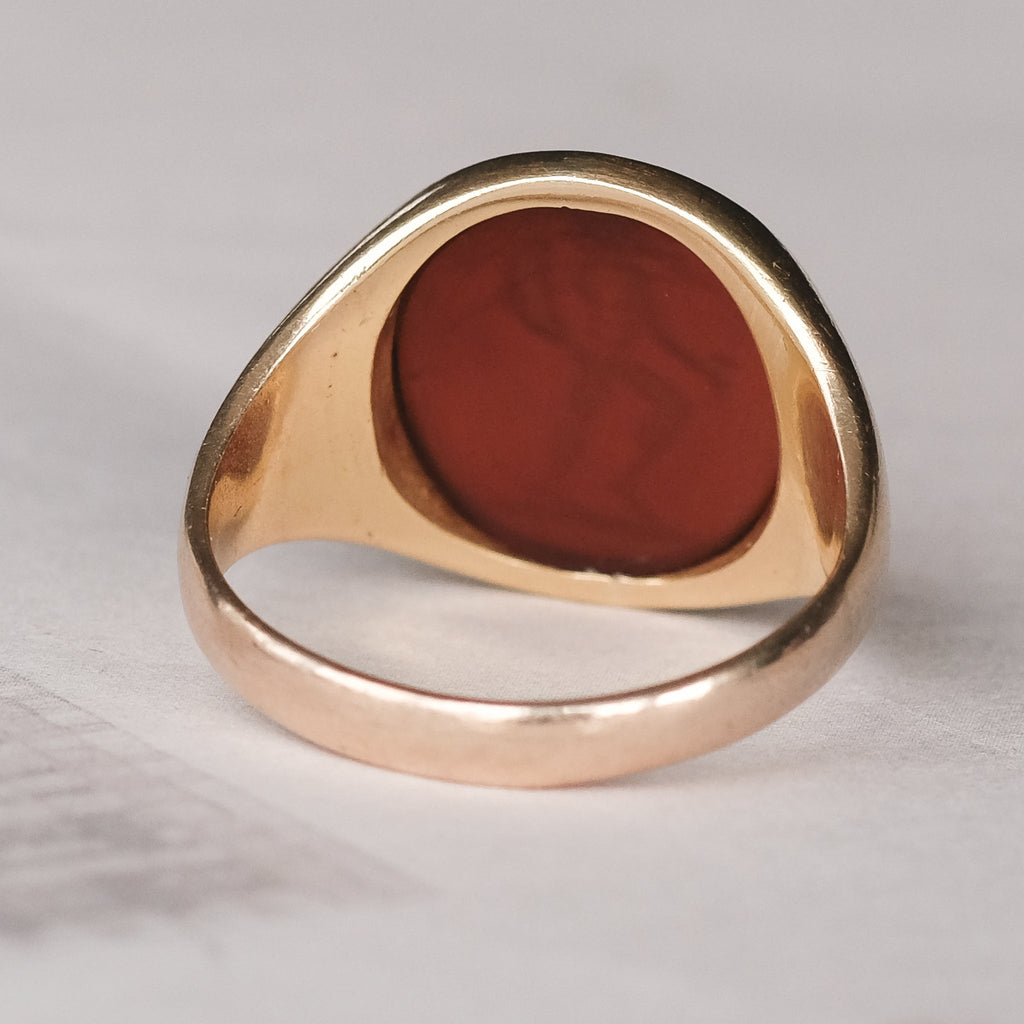 Roman "Spartan" Intaglio Signet Ring - Lost Owl Jewelry