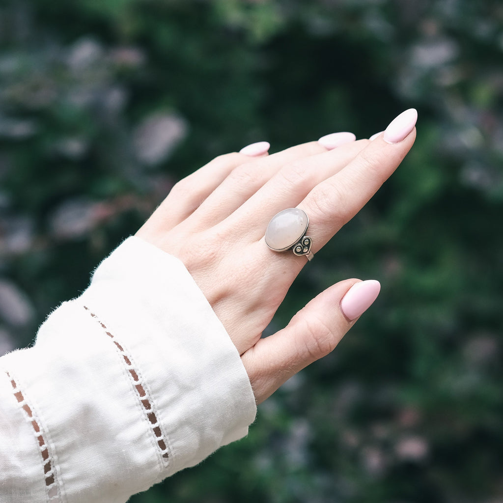 Soviet Rose Quartz Ring - Lost Owl Jewelry