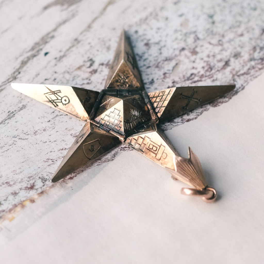 Unusual Masonic Star Fob - Lost Owl Jewelry