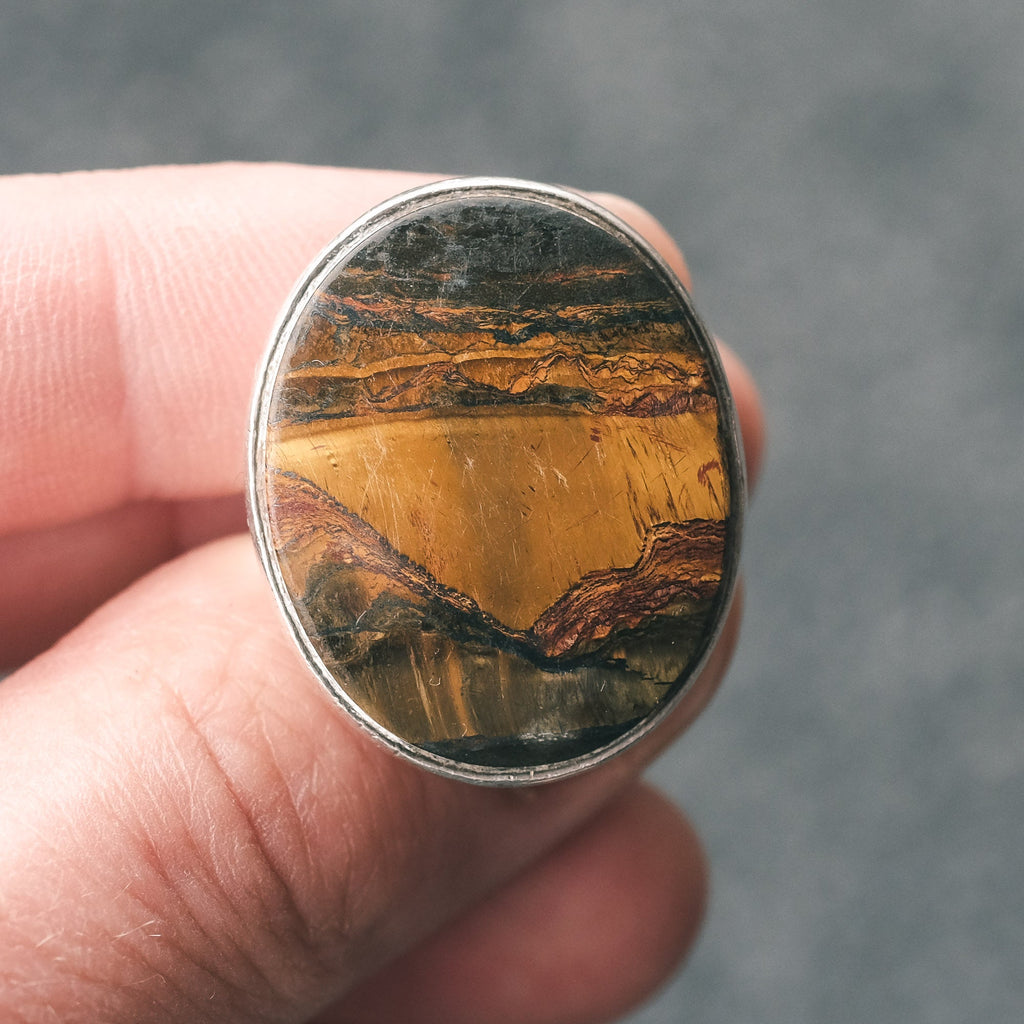 Venusian Landscape Agate Ring - Lost Owl Jewelry