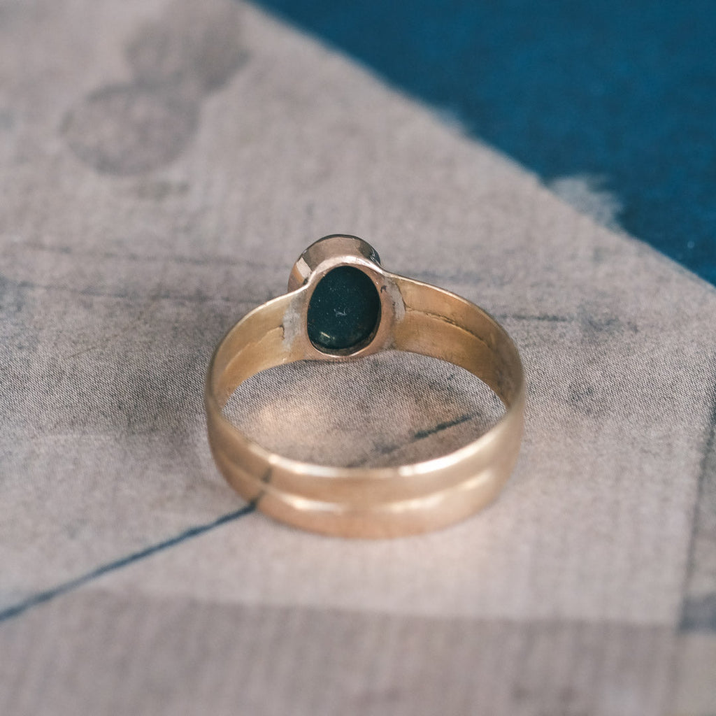 Victorian 22ct Bloodstone Signet Ring - Lost Owl Jewelry