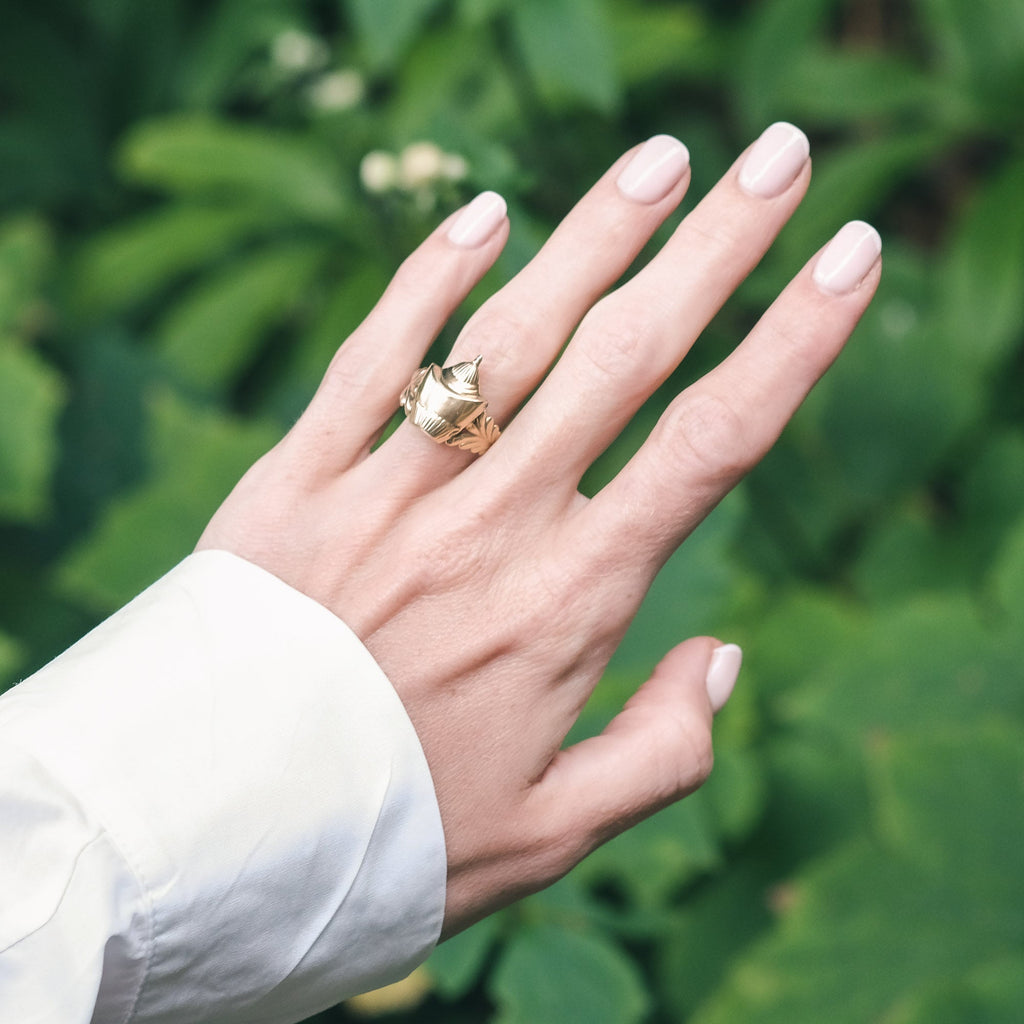 Victorian 3D Urn Ring - Lost Owl Jewelry