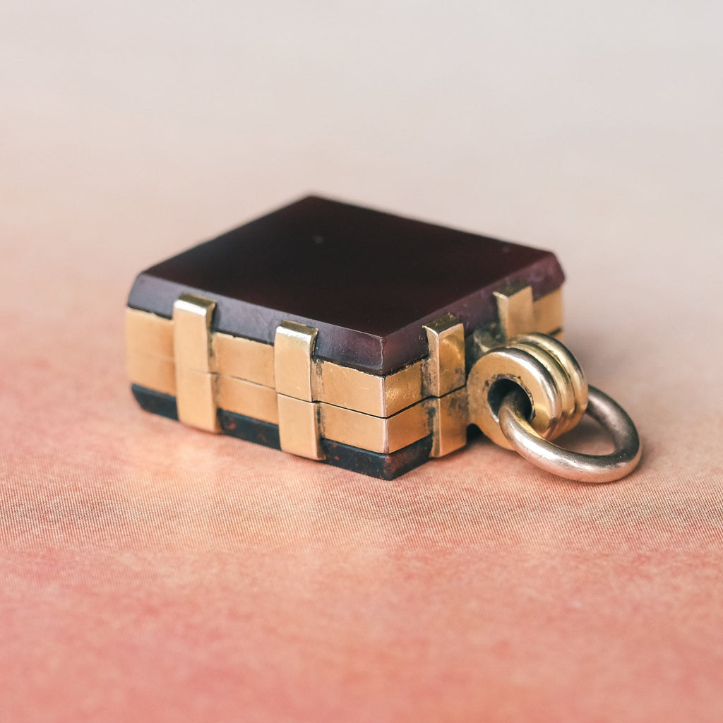 Victorian Agate Box Locket - Lost Owl Jewelry