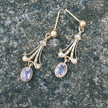 Victorian Amethyst Earrings - Lost Owl Jewelry
