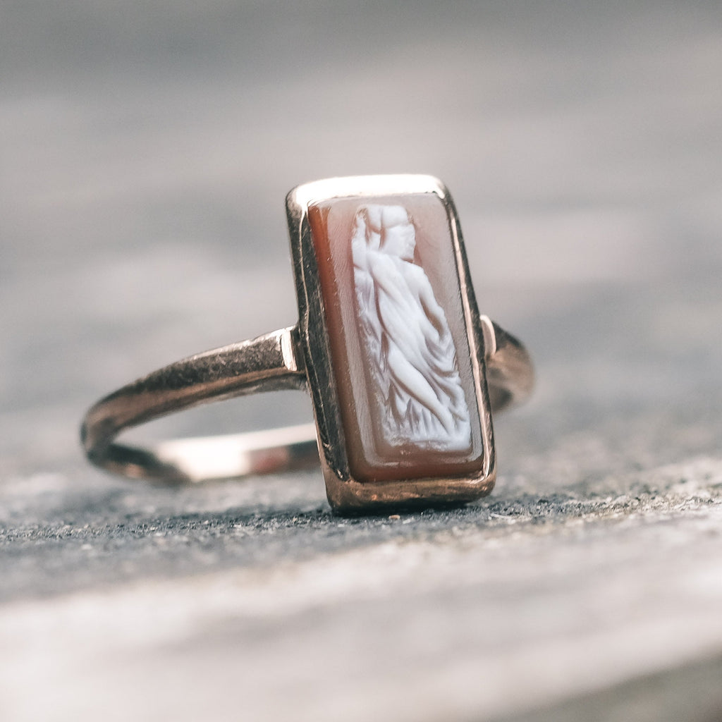 Victorian Aquarius Cameo Ring - Lost Owl Jewelry