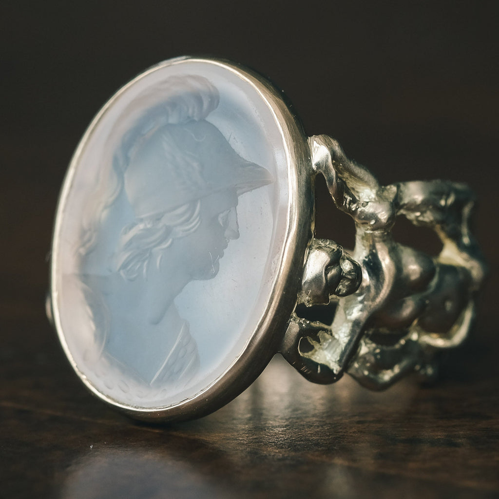 Victorian Athena Intaglio Figural Ring - Lost Owl Jewelry