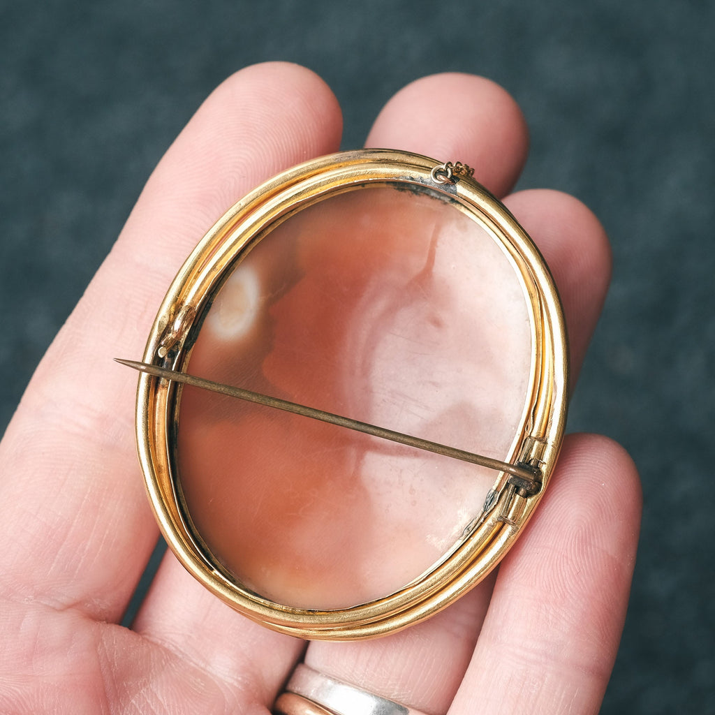 Victorian Bacchant Cameo Brooch - Lost Owl Jewelry