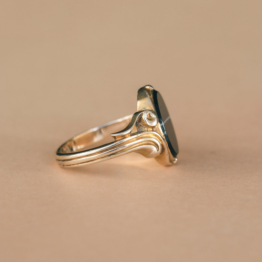 Victorian Banded Agate Signet Ring - Lost Owl Jewelry
