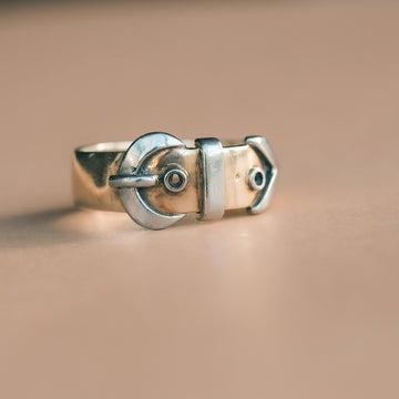 Victorian Bimetal Buckle Ring - Lost Owl Jewelry