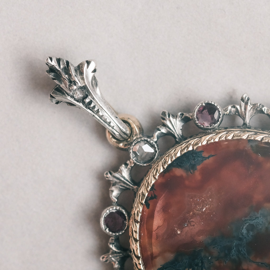 Victorian Blood Agate Pendant - Lost Owl Jewelry