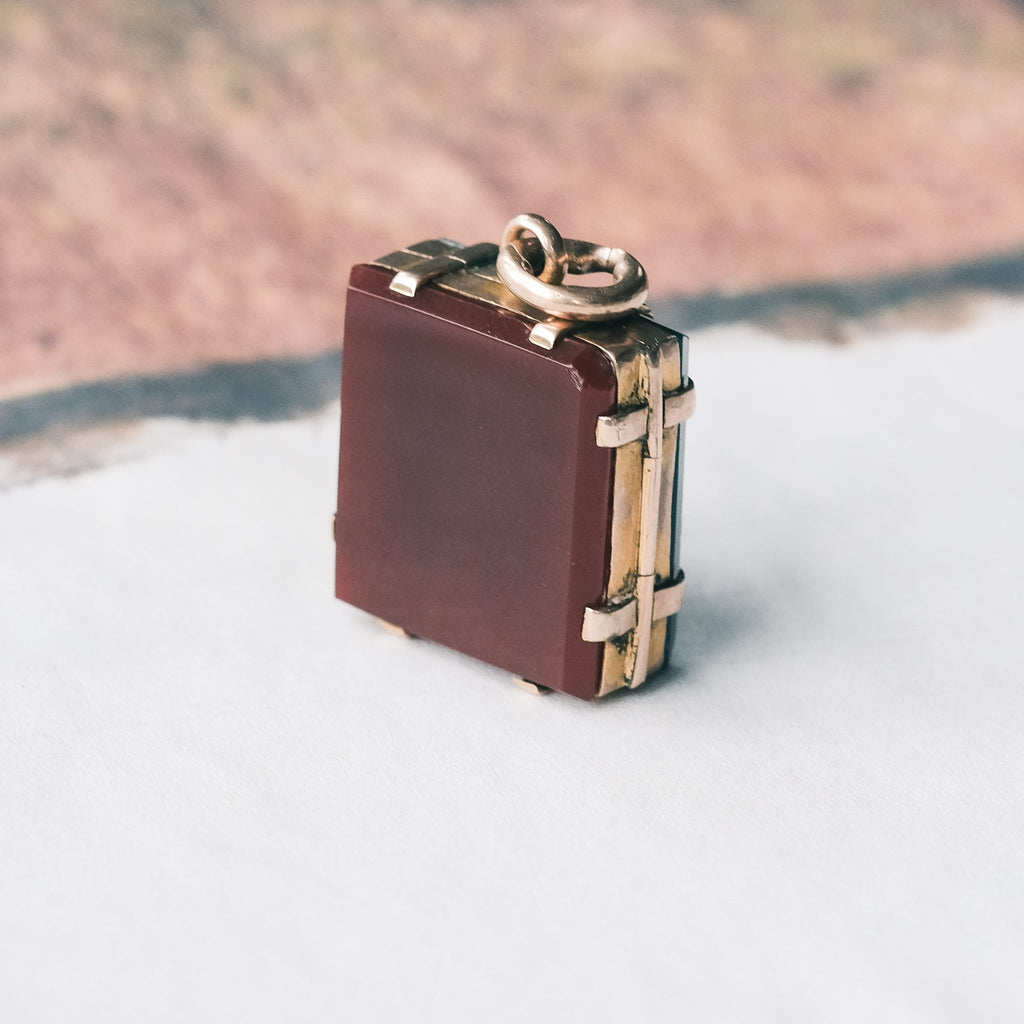 Victorian Bloodstone Locket - Lost Owl Jewelry