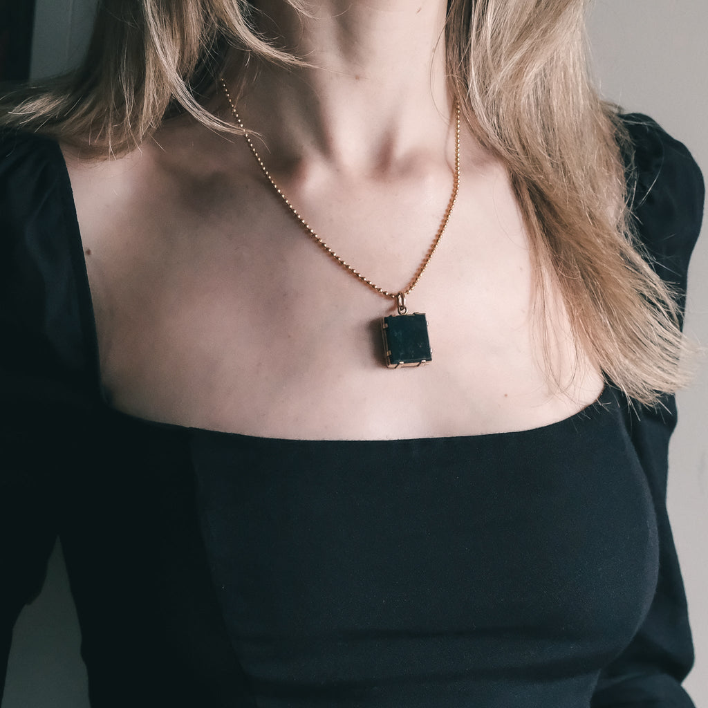 Victorian Bloodstone Locket - Lost Owl Jewelry