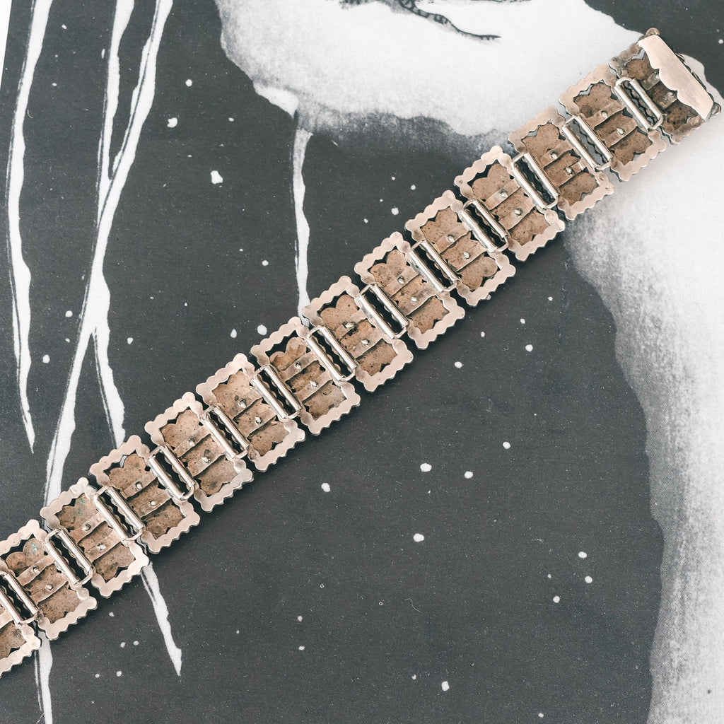 Victorian Bohemian Garnet Bracelet - Lost Owl Jewelry