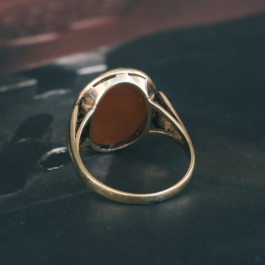 Victorian Carnelian Oval Signet Ring - Lost Owl Jewelry