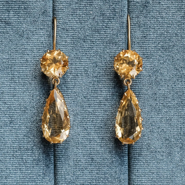 Victorian Citrine Earrings - Lost Owl Jewelry