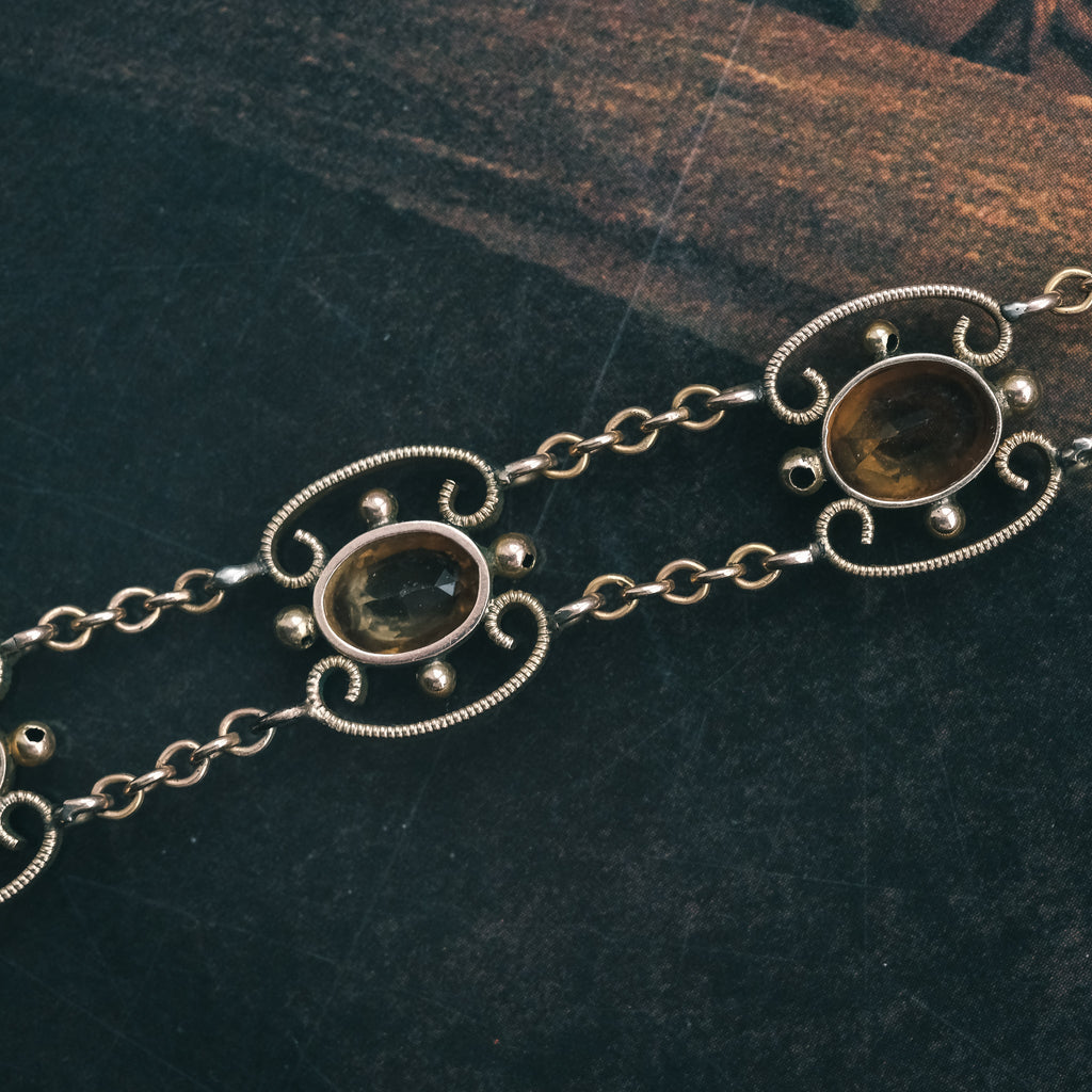 Victorian Citrine Openwork Bracelet - Lost Owl Jewelry