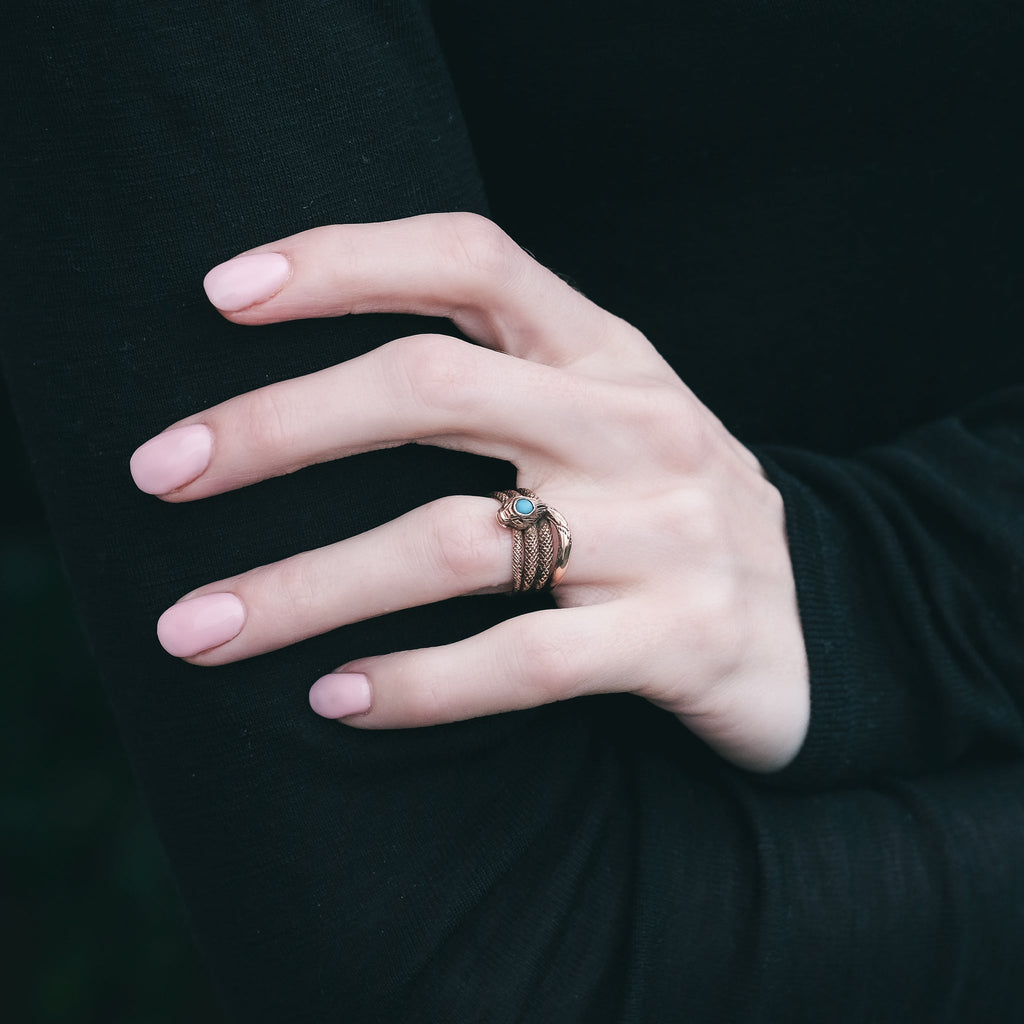 Victorian Coiled Snake Ring - Lost Owl Jewelry