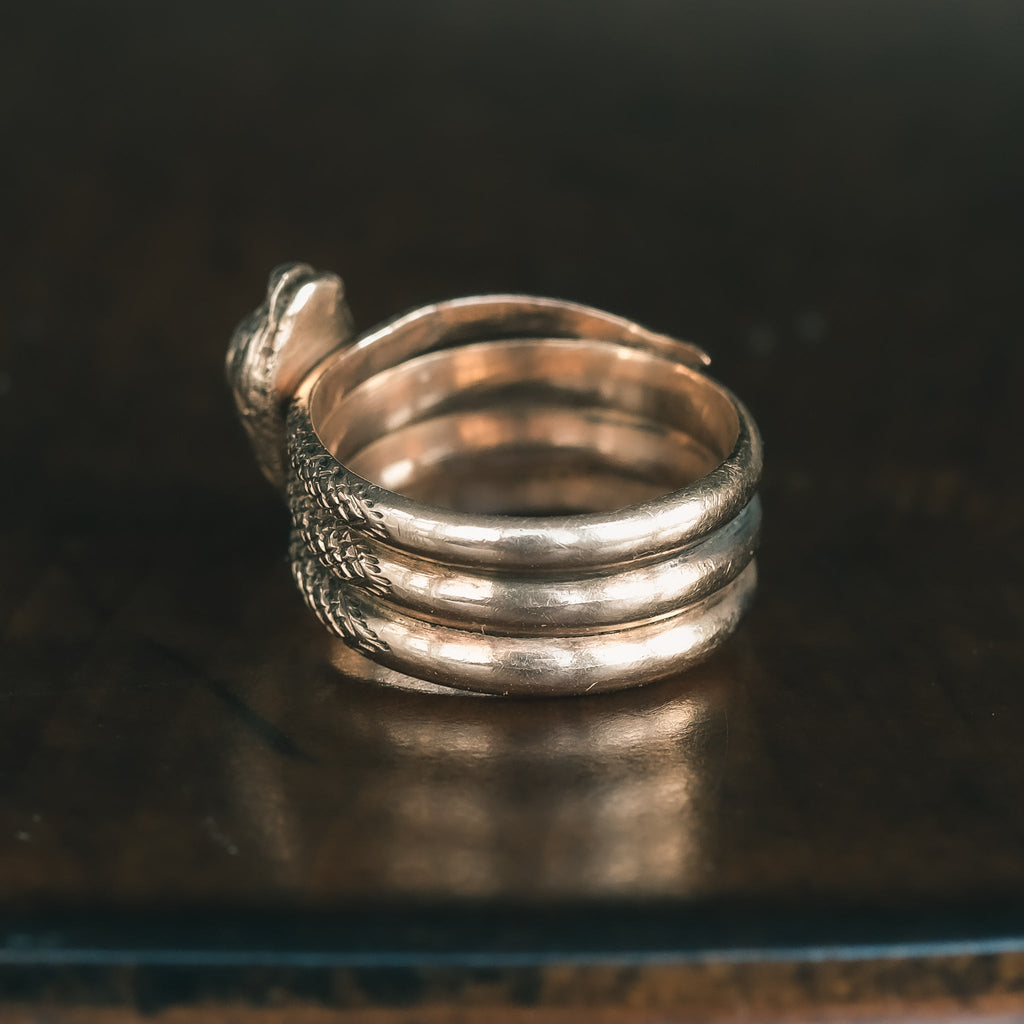 Victorian Coiled Snake Ring - Lost Owl Jewelry