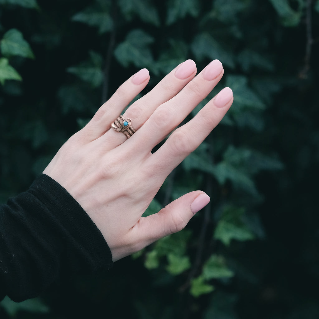 Victorian Coiled Snake Ring - Lost Owl Jewelry