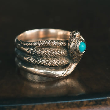 Victorian Coiled Snake Ring - Lost Owl Jewelry