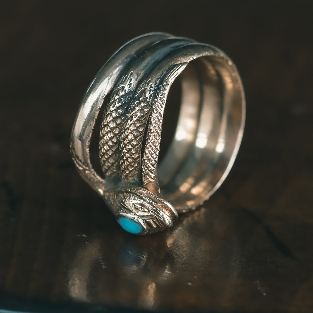 Victorian Coiled Snake Ring - Lost Owl Jewelry