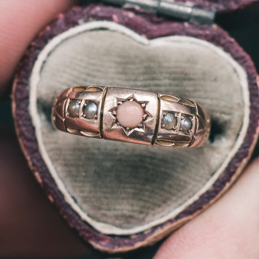 Victorian Coral Star Band - Lost Owl Jewelry